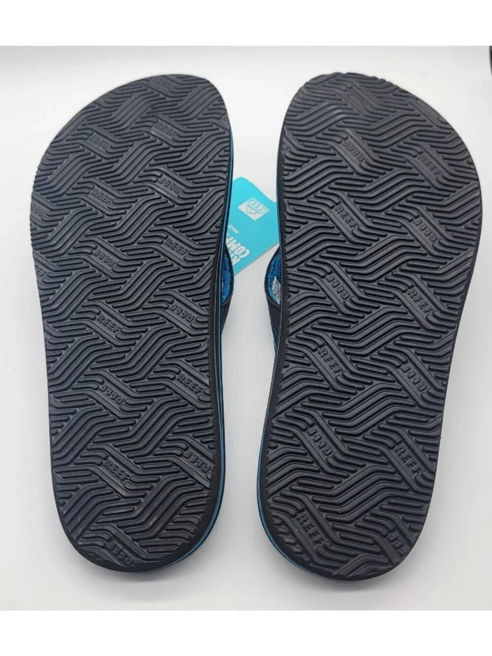 Reef The Ripper men’s Comfort Lightweight Flip Flop Sandals Black Blue Size 7